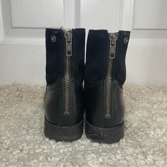 FRYE Black Leather & Suede Booties 5.5 - Picture 2 of 8